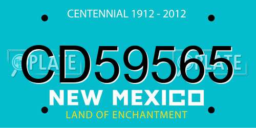 CD59565 New Mexico License Plate