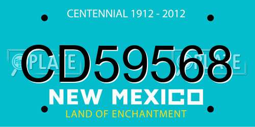 CD59568 New Mexico License Plate