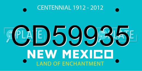 CD59935 New Mexico License Plate