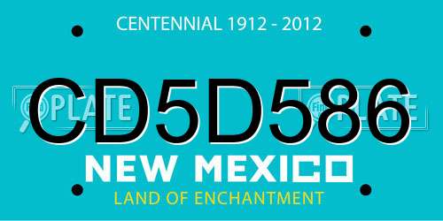 CD5D586 New Mexico License Plate