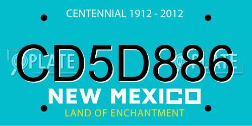 CD5D886 New Mexico License Plate