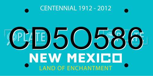 CD5O586 New Mexico License Plate