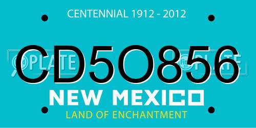 CD5O856 New Mexico License Plate