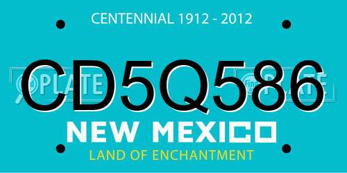CD5Q586 New Mexico License Plate