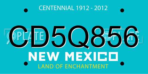 CD5Q856 New Mexico License Plate