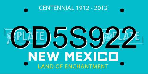 CD5S922 New Mexico License Plate