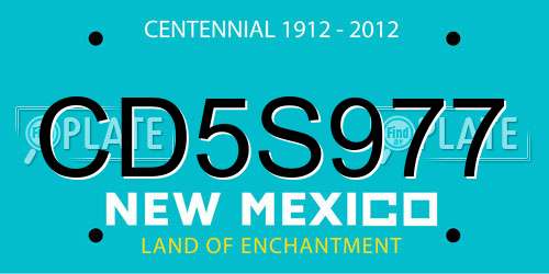 CD5S977 New Mexico License Plate