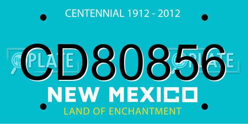 CD80856 New Mexico License Plate