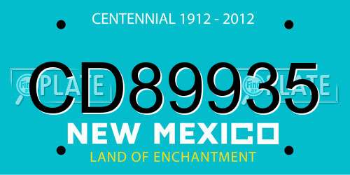 CD89935 New Mexico License Plate