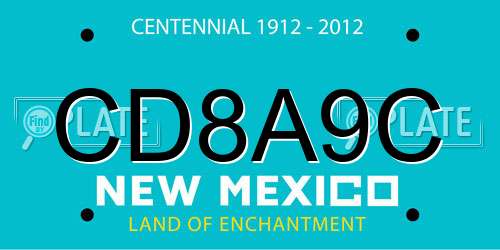 CD8A9C New Mexico License Plate