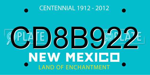 CD8B922 New Mexico License Plate