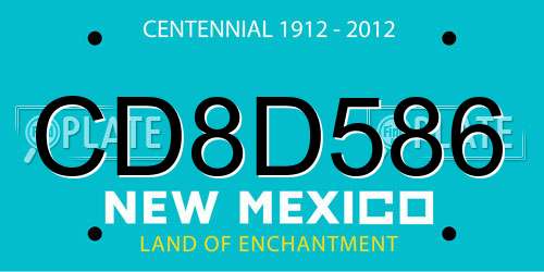 CD8D586 New Mexico License Plate