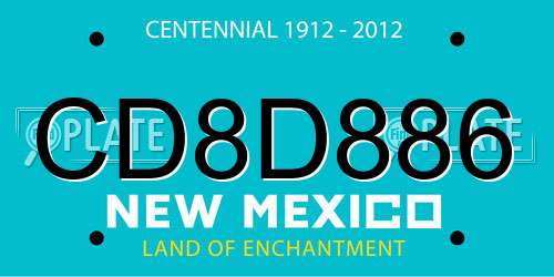 CD8D886 New Mexico License Plate