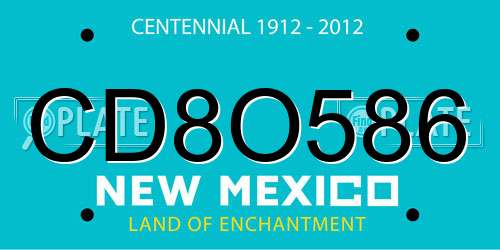 CD8O586 New Mexico License Plate