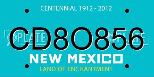 CD8O856 New Mexico License Plate