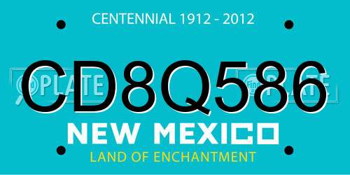CD8Q586 New Mexico License Plate