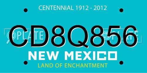 CD8Q856 New Mexico License Plate