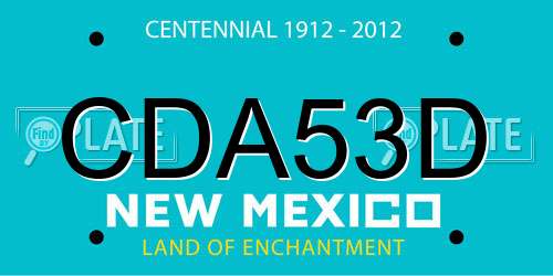 CDA53D New Mexico License Plate