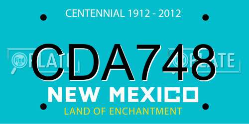 CDA748 New Mexico License Plate
