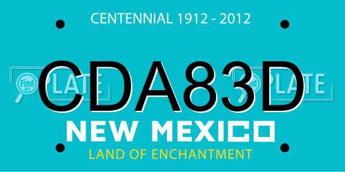 CDA83D New Mexico License Plate