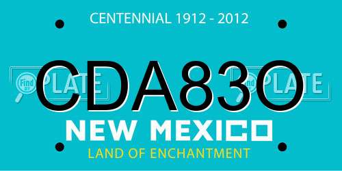 CDA83O New Mexico License Plate