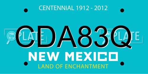 CDA83Q New Mexico License Plate