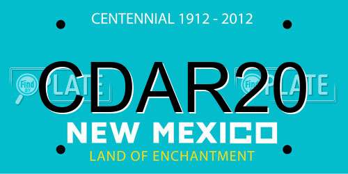 CDAR20 New Mexico License Plate