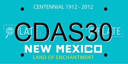 CDAS30 New Mexico License Plate