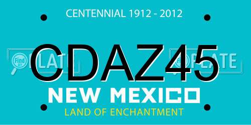 CDAZ45 New Mexico License Plate