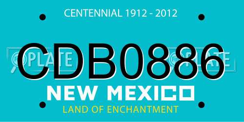 CDB0886 New Mexico License Plate
