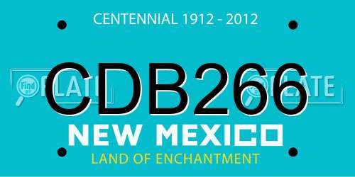 CDB266 New Mexico License Plate