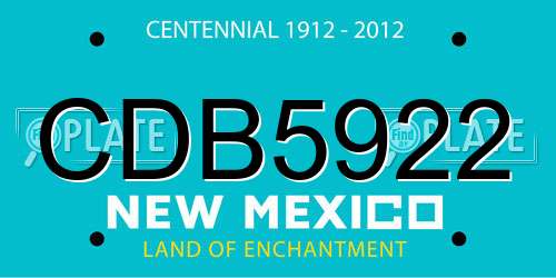 CDB5922 New Mexico License Plate