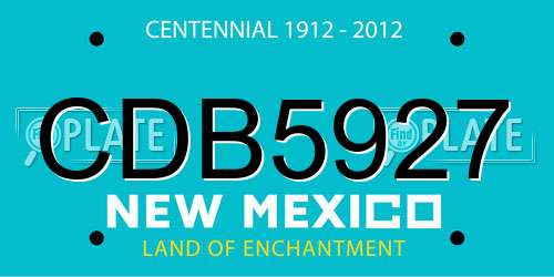 CDB5927 New Mexico License Plate