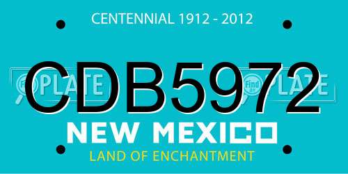 CDB5972 New Mexico License Plate