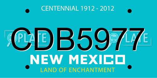 CDB5977 New Mexico License Plate