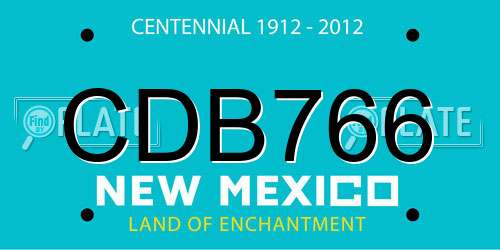 CDB766 New Mexico License Plate