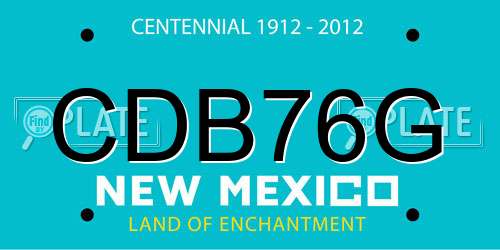 CDB76G New Mexico License Plate