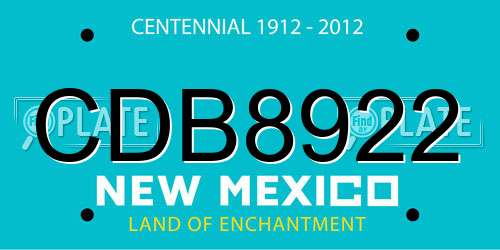 CDB8922 New Mexico License Plate