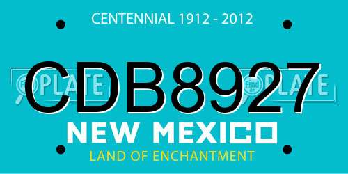 CDB8927 New Mexico License Plate