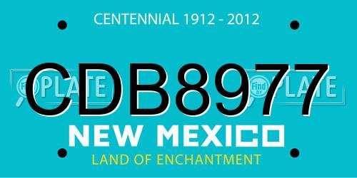 CDB8977 New Mexico License Plate