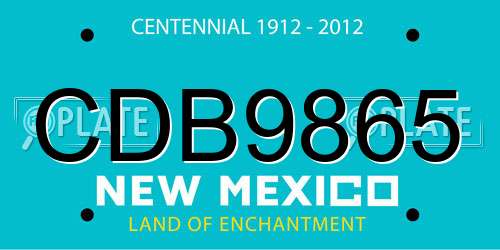 CDB9865 New Mexico License Plate