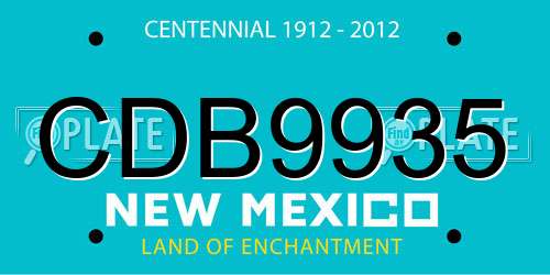 CDB9935 New Mexico License Plate