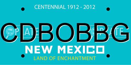 CDBOBBG New Mexico License Plate
