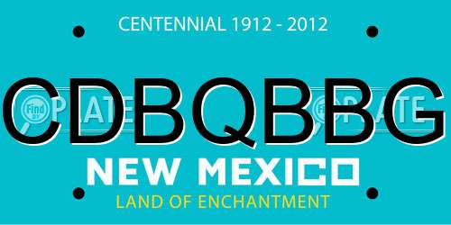 CDBQBBG New Mexico License Plate