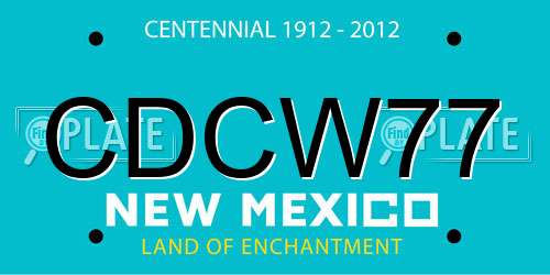 CDCW77 New Mexico License Plate