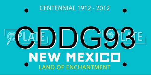 CDDG93 New Mexico License Plate