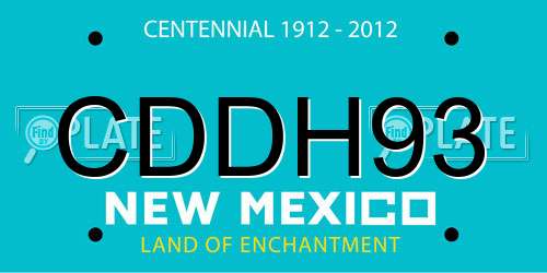 CDDH93 New Mexico License Plate