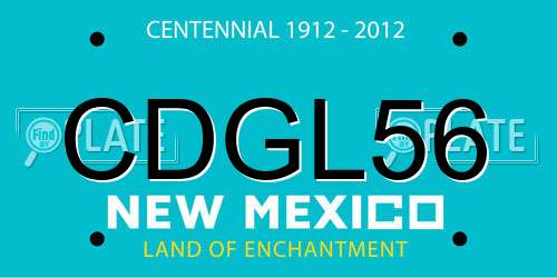 CDGL56 New Mexico License Plate