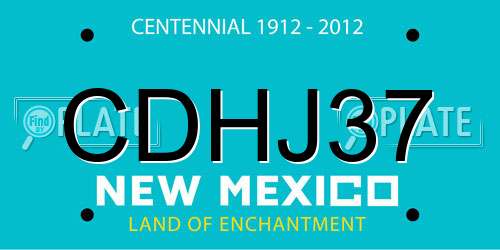 CDHJ37 New Mexico License Plate