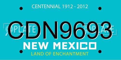 CDN9693 New Mexico License Plate